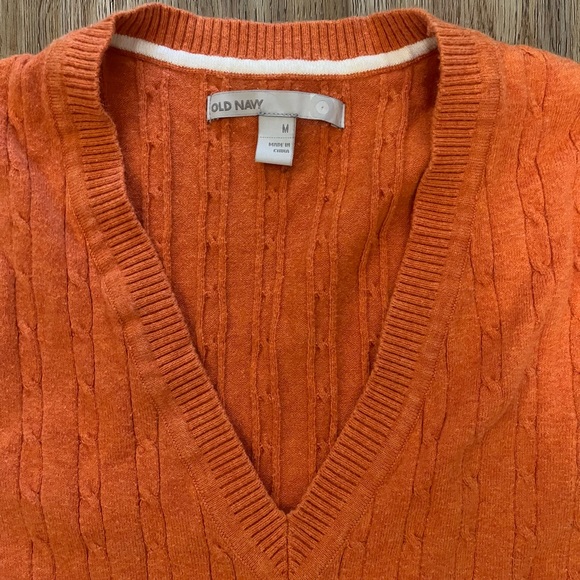 Orange Old Navy Cable Knit Sweater - Picture 2 of 6